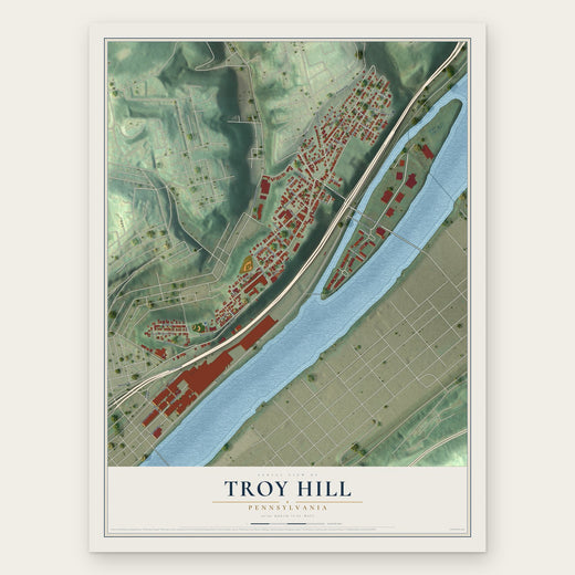 Troy Hill, Pennsylvania map print, the full design