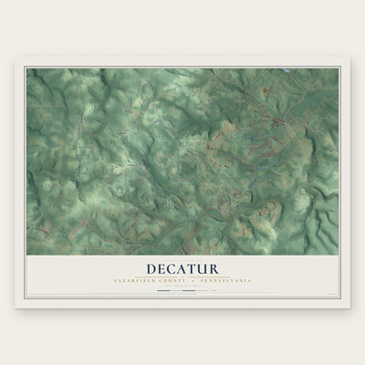 Decatur, Clearfield County, Pennsylvania map print, the full design