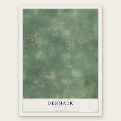 Denmark, Michigan map print, the full design