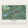Raymond, Washington map print, the full design