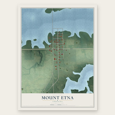 Mount Etna, Indiana map print, the full design