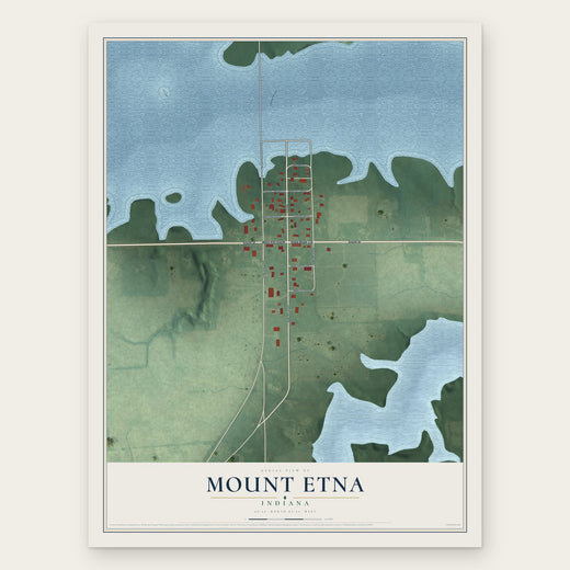 Mount Etna, Indiana map print, the full design