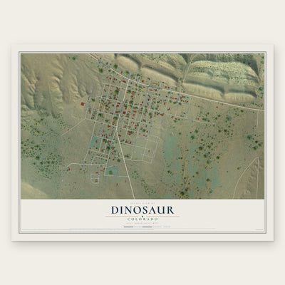 Dinosaur, Colorado map print, the full design