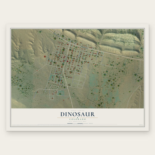 Dinosaur, Colorado map print, the full design