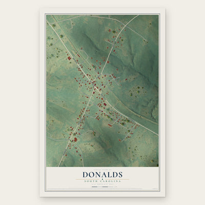 Donalds, South Carolina map print, the full design