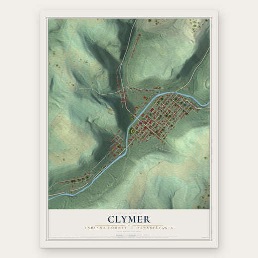 Clymer, Indiana County, Pennsylvania map print, the full design