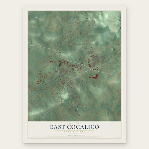 East Cocalico, Pennsylvania map print, the full design
