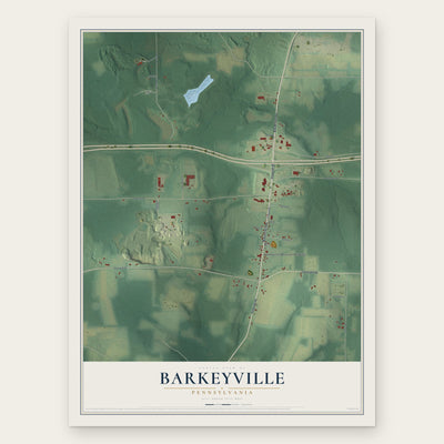 Barkeyville, Pennsylvania map print, the full design