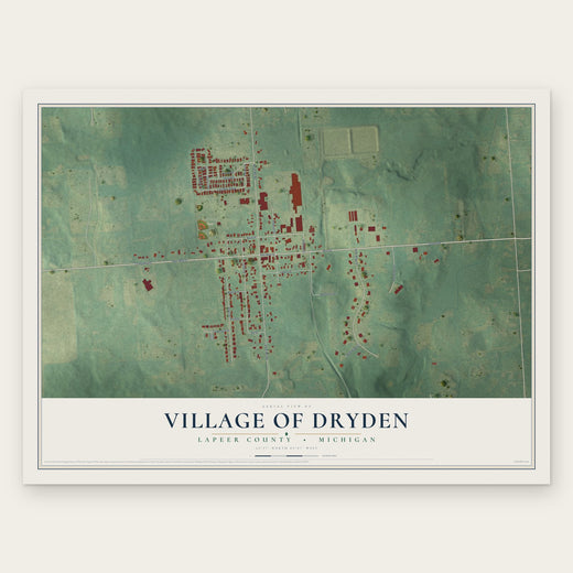 Dryden, Michigan map print, the full design