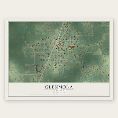 Glenmora, Louisiana map print, the full design