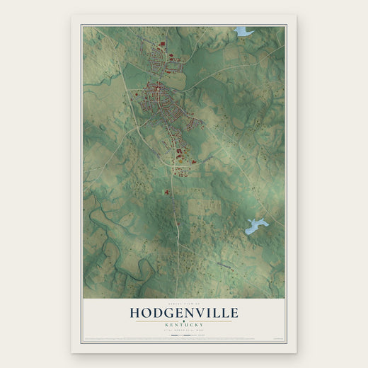 Hodgenville, Kentucky map print, the full design