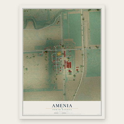 Amenia, North Dakota map print, the full design