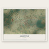 Gustine, Texas map print, the full design