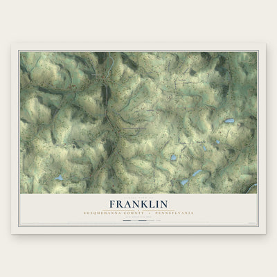 Franklin, Susquehanna County, Pennsylvania map print, the full design