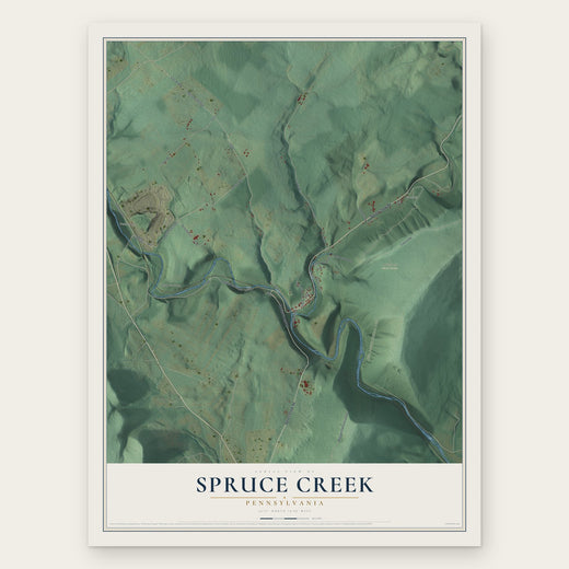 Spruce Creek, Pennsylvania map print, the full design