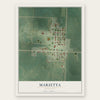 Marietta, Minnesota map print, the full design