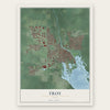 Troy, Ohio map print, the full design
