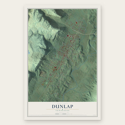 Dunlap, Tennessee map print, the full design