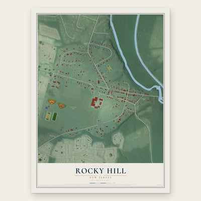 Rocky Hill, New Jersey map print, the full design