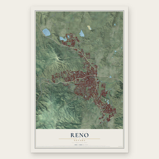 Reno, Nevada map print, the full design