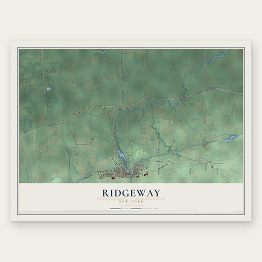 Ridgeway, New York map print, the full design