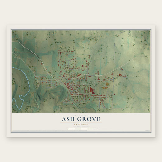 Ash Grove, Missouri map print, the full design
