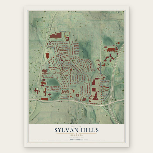 Sylvan Hills, Georgia map print, the full design