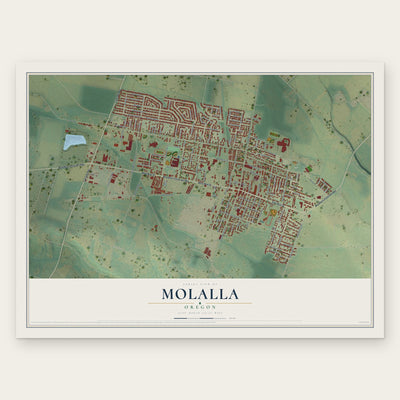 Molalla, Oregon map print, the full design