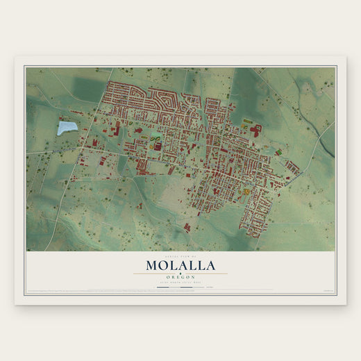 Molalla, Oregon map print, the full design