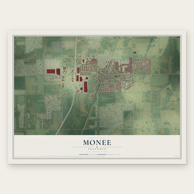 Monee, Illinois map print, the full design