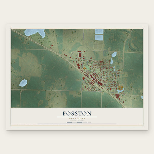 Fosston, Minnesota map print, the full design