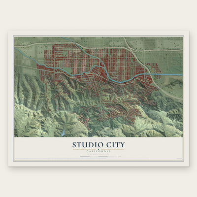 Studio City, California map print, the full design