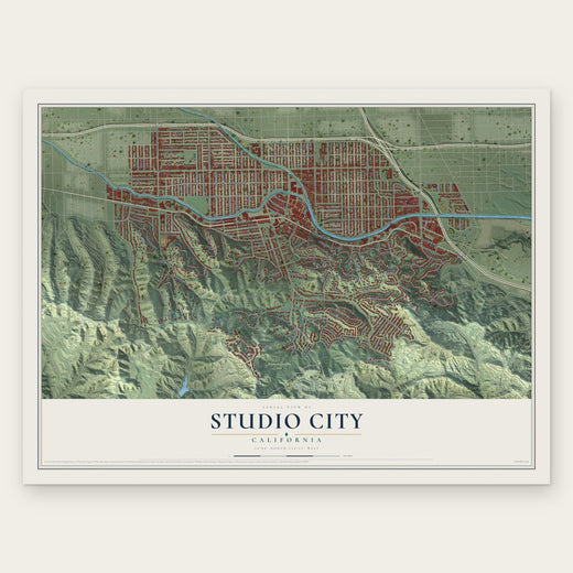 Studio City, California map print, the full design