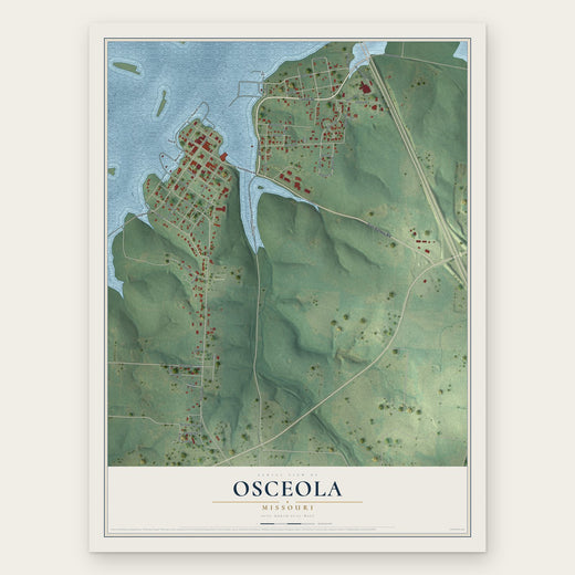 Osceola, Missouri map print, the full design