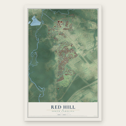 Red Hill, South Carolina map print, the full design