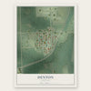 Denton, Nebraska map print, the full design