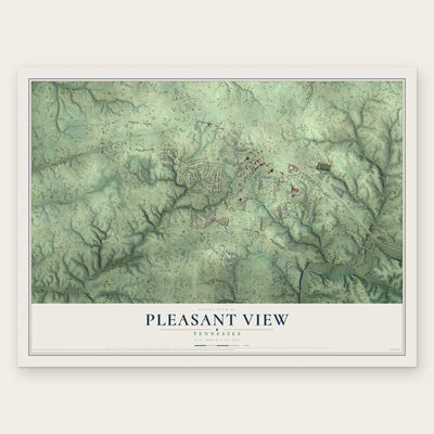 Pleasant View, Tennessee map print, the full design