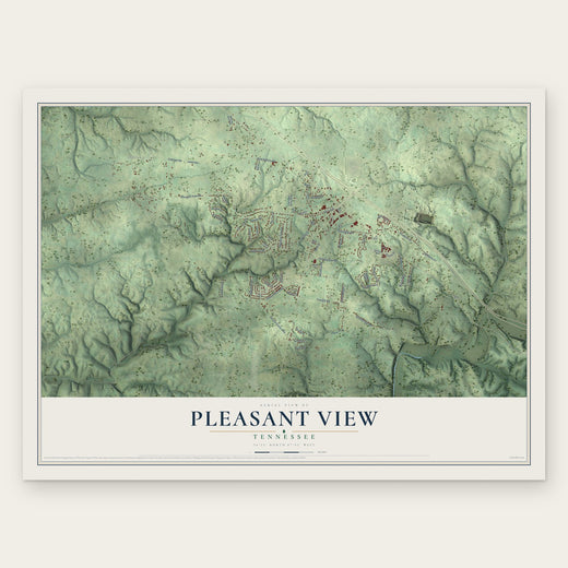 Pleasant View, Tennessee map print, the full design