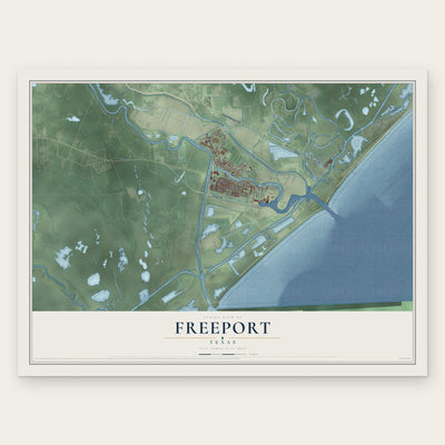 Freeport, Texas map print, the full design