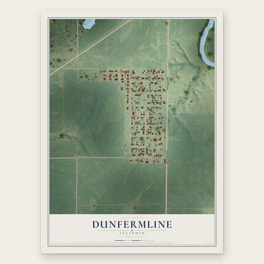 Dunfermline, Illinois map print, the full design