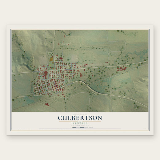 Culbertson, Montana map print, the full design