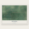 Hickory, Oklahoma map print, the full design