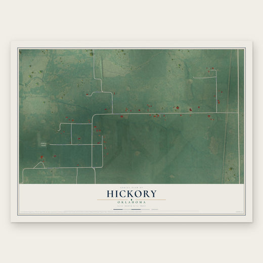 Hickory, Oklahoma map print, the full design