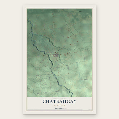 Chateaugay, New York map print, the full design