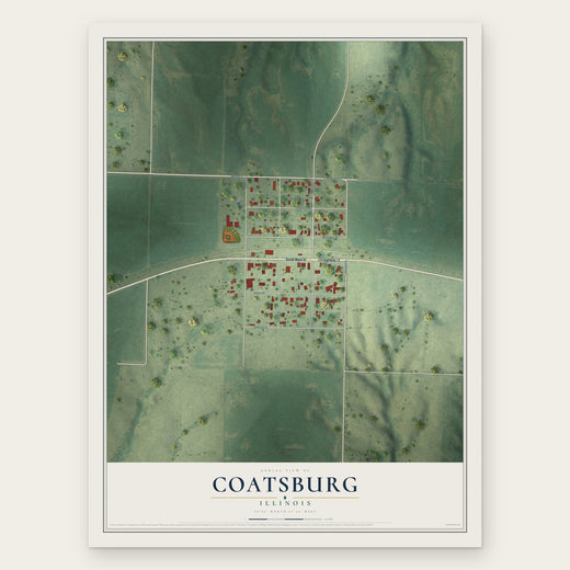 Coatsburg, Illinois map print, the full design