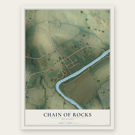 Chain of Rocks, Missouri map print, the full design