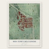 Mid-Town Belvedere, Maryland map print, the full design