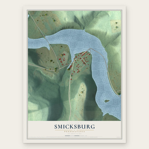 Smicksburg, Pennsylvania map print, the full design