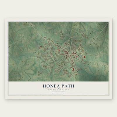 Honea Path, South Carolina map print, the full design