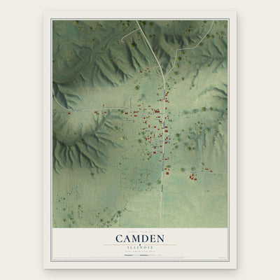 Camden, Illinois map print, the full design